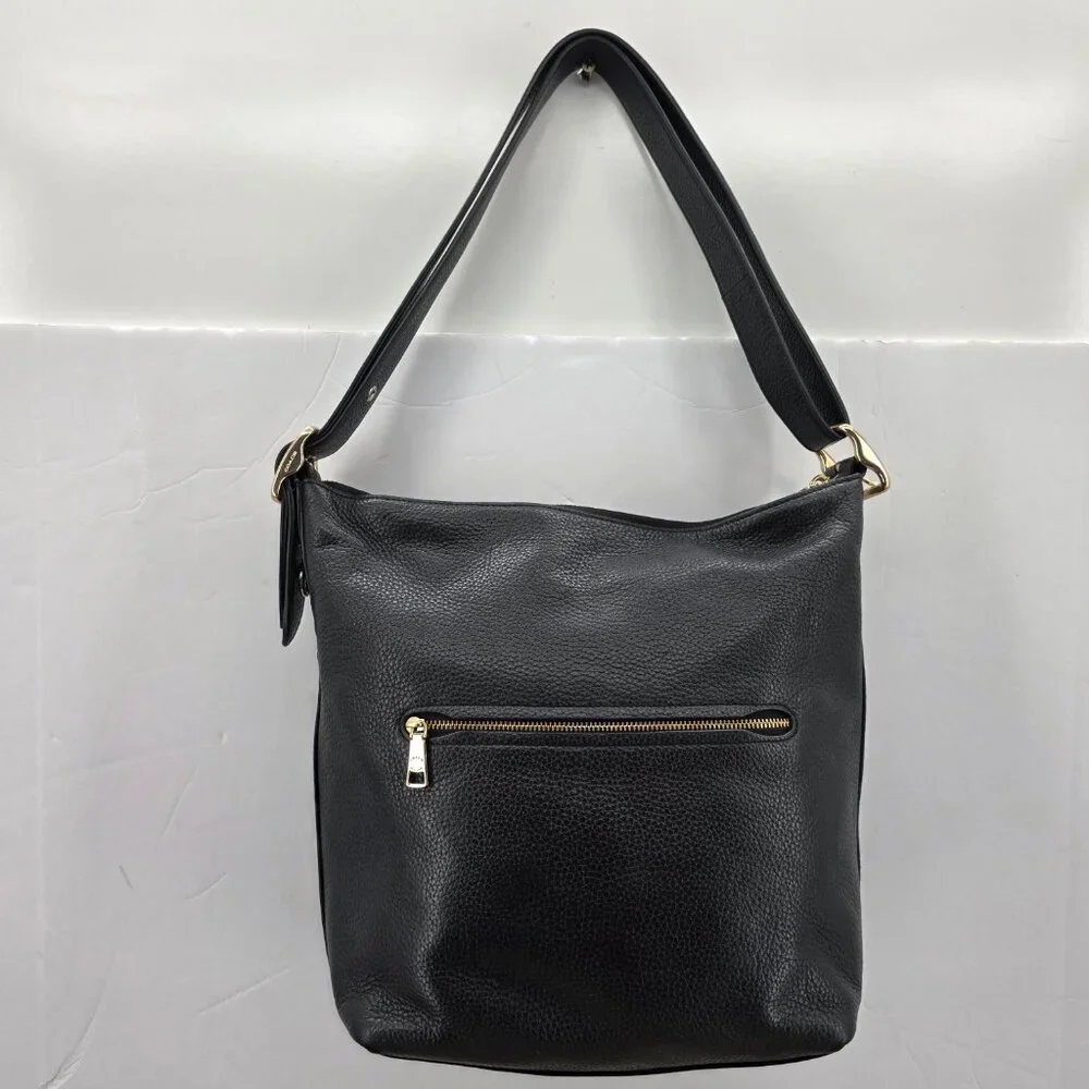 Coach Women's Val Duffle Leather Shoulder Bag C2818 - Black